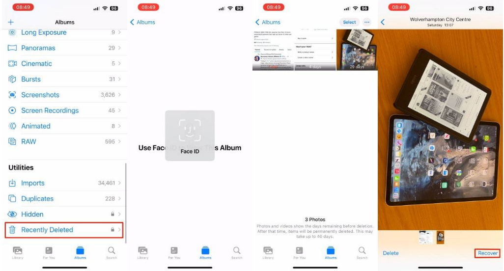 平原苹果14维修分享 iPhone14 上恢复已删除的照片 